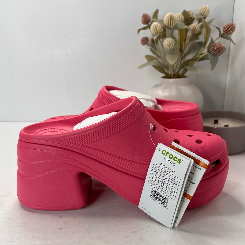 Crocs Siren Platform Clog Pink Barbie Chunky Women’s 11/Men's 9 NWT - Picture 9 of 11